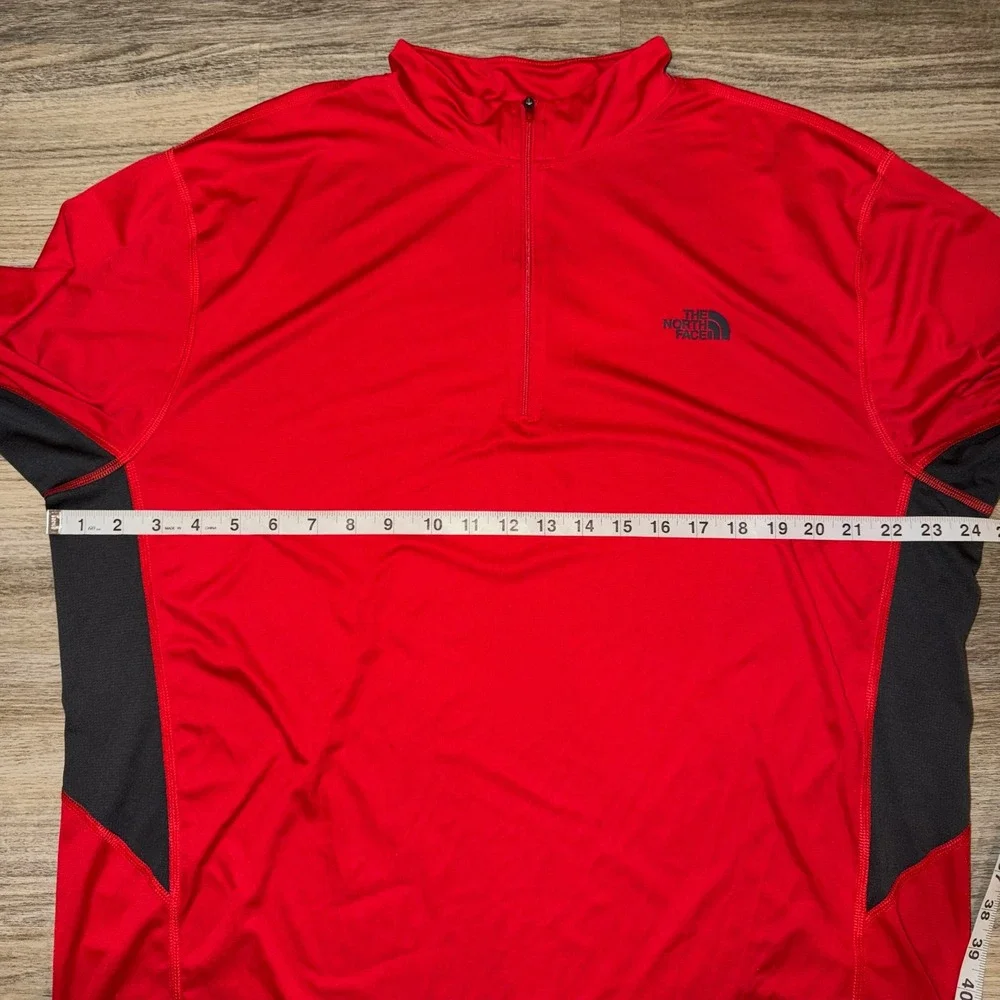 The‎ North Face VaporWick 1/4 Zip Pullover Red Black Athletic Men's XL